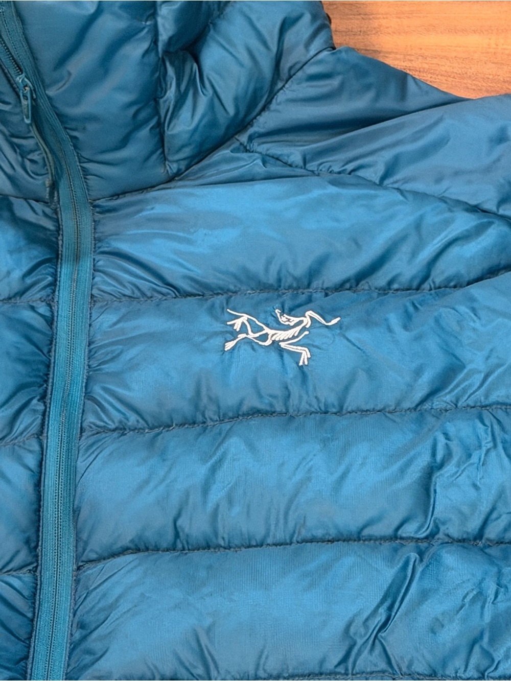 Arc'teryx Blue Quilted Down Hooded Puffer Jacket - Picture 2 of 7
